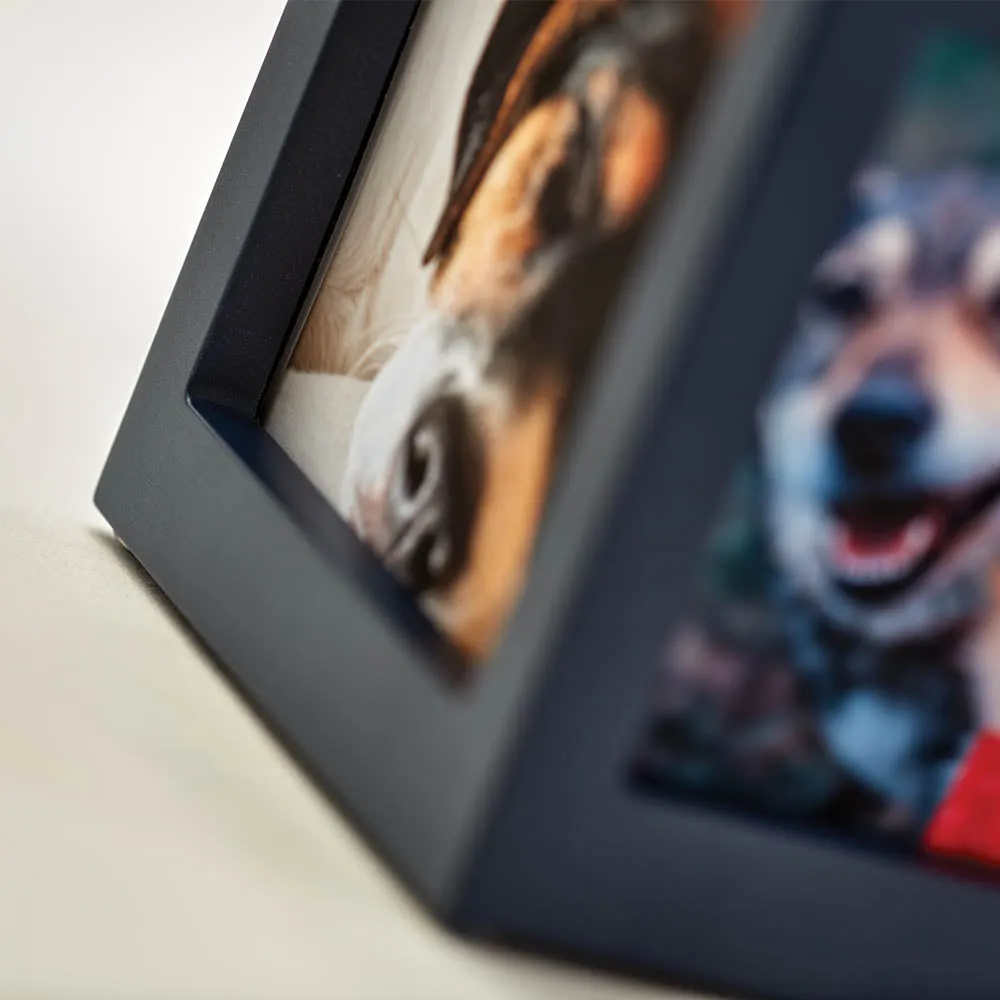 Navy Pet Photo Cube Urn In Small