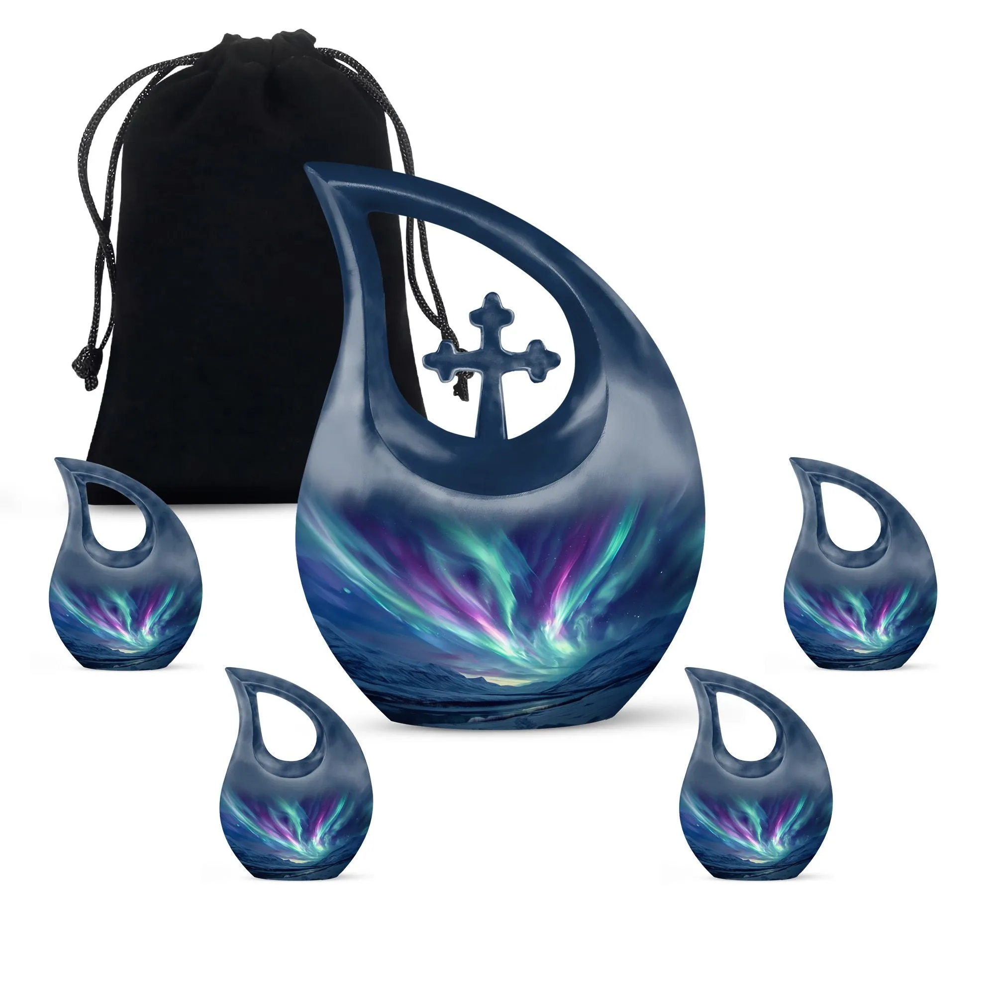 Northern Lights Tribute - Medium Size Memorial Cremation Urn