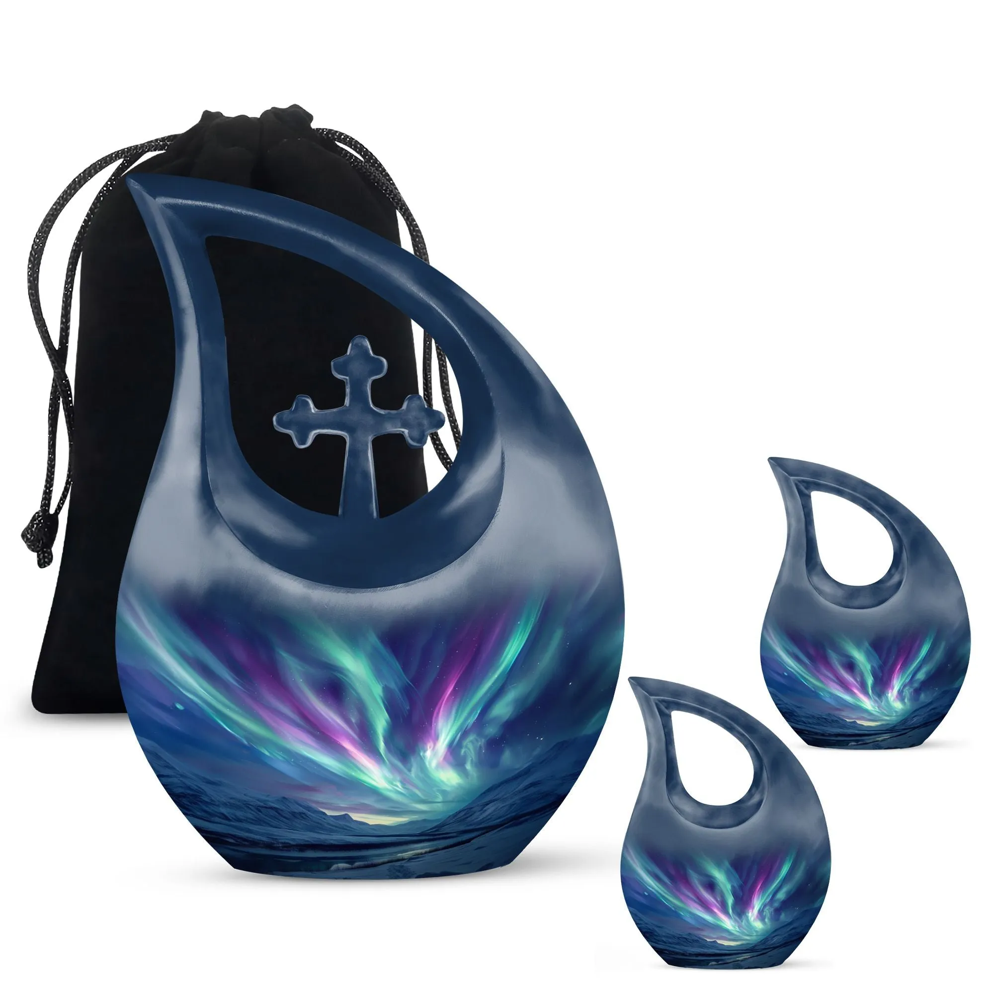 Northern Lights Tribute - Medium Size Memorial Cremation Urn