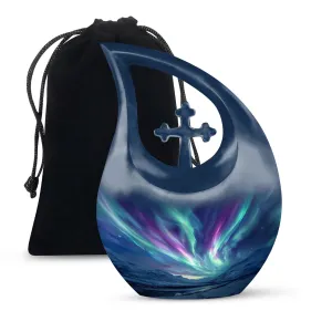 Northern Lights Tribute - Medium Size Memorial Cremation Urn