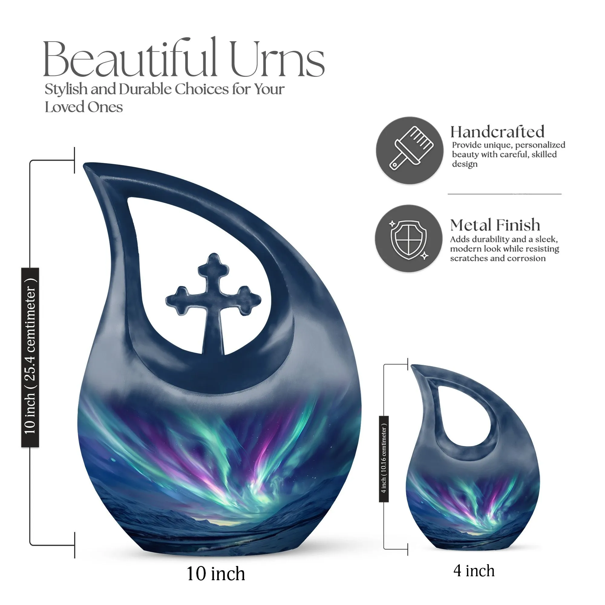 Northern Lights Tribute - Medium Size Memorial Cremation Urn