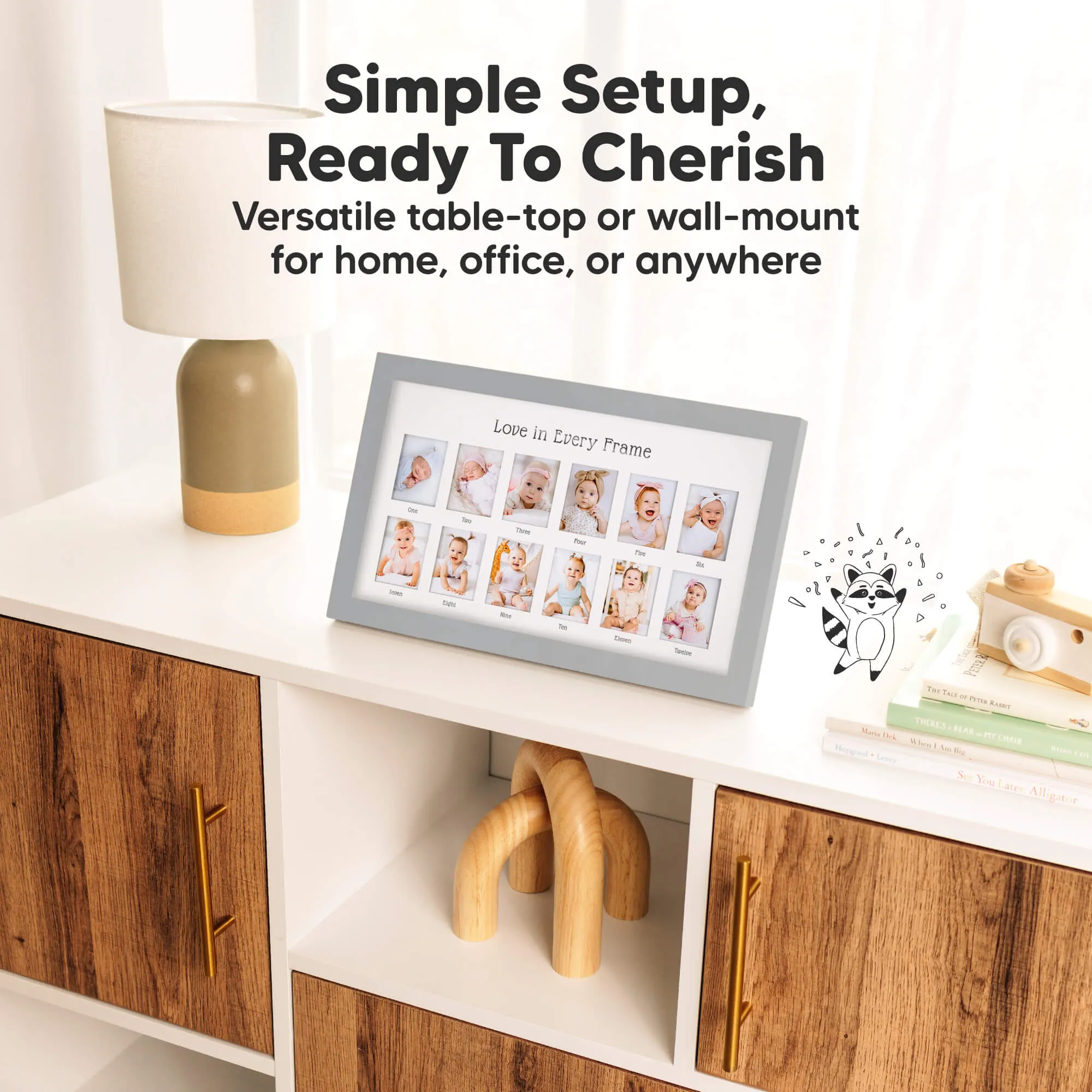 Nova Baby's First Year Picture Frame (Cloud Gray)