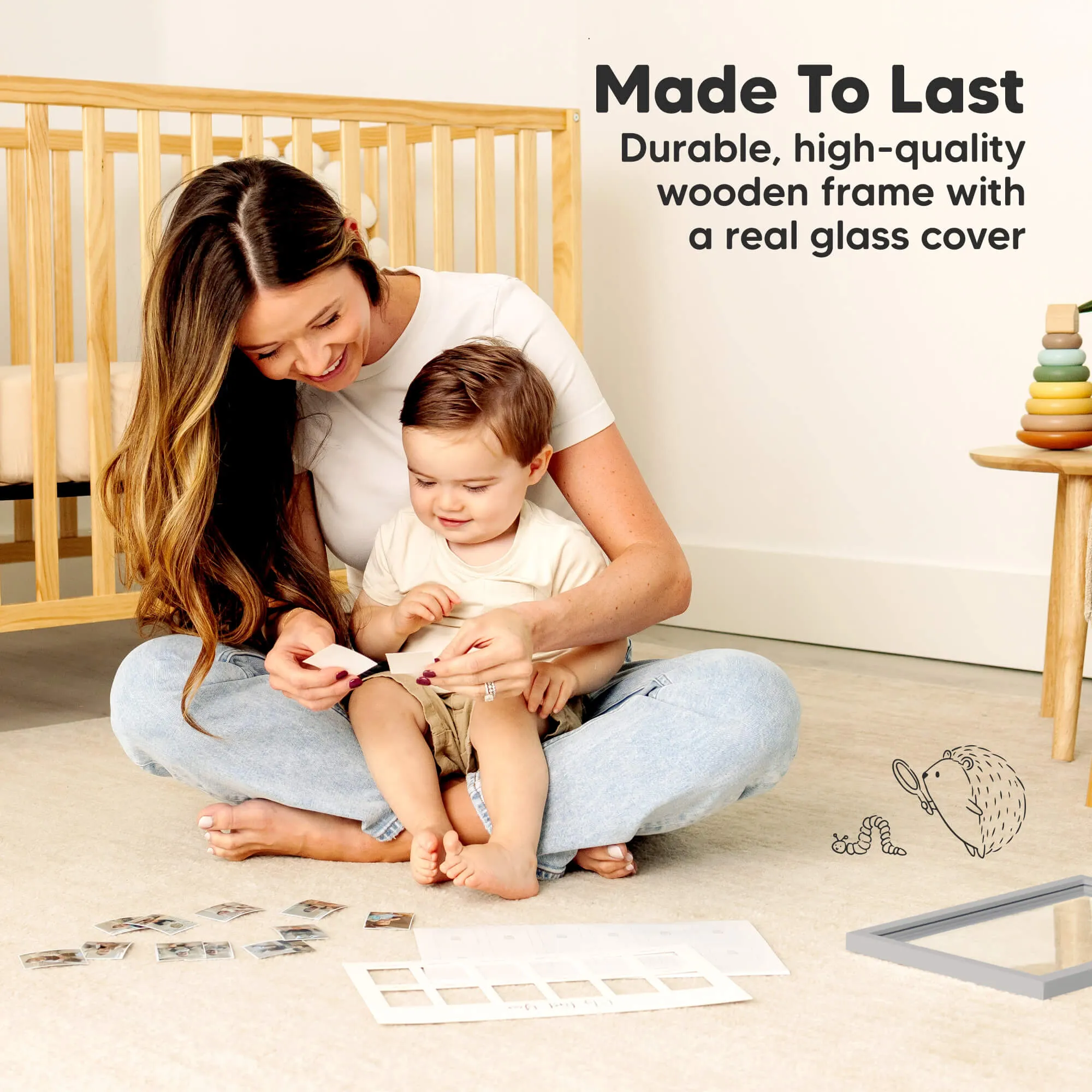 Nova Baby's First Year Picture Frame (Cloud Gray)