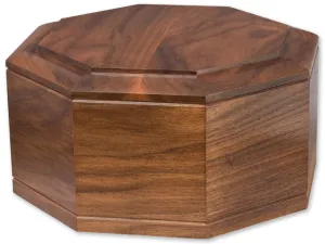 Octagon Wood Cremation Urn