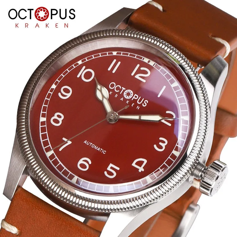 Octopus Kraken 40mm Coin Bezel Pilot Men Watch