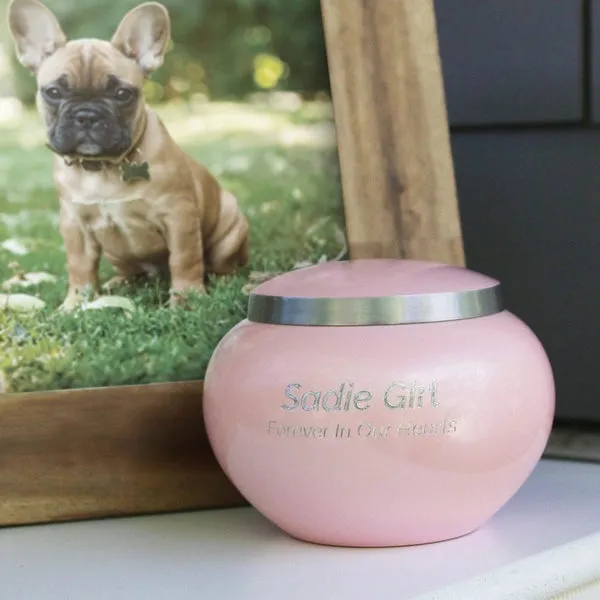 Odyssey Pink Cremation Urn | Medium/Large Size For Dog or Cat | Holds up to a 70# Pet