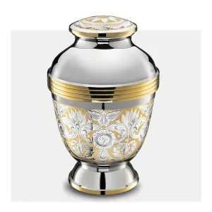 Ornate Floral Brass Cremation Urn