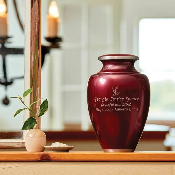 Oversize Extra Large Cremation Urn | XL Camden Garnet | Designed for a large person up to 300#