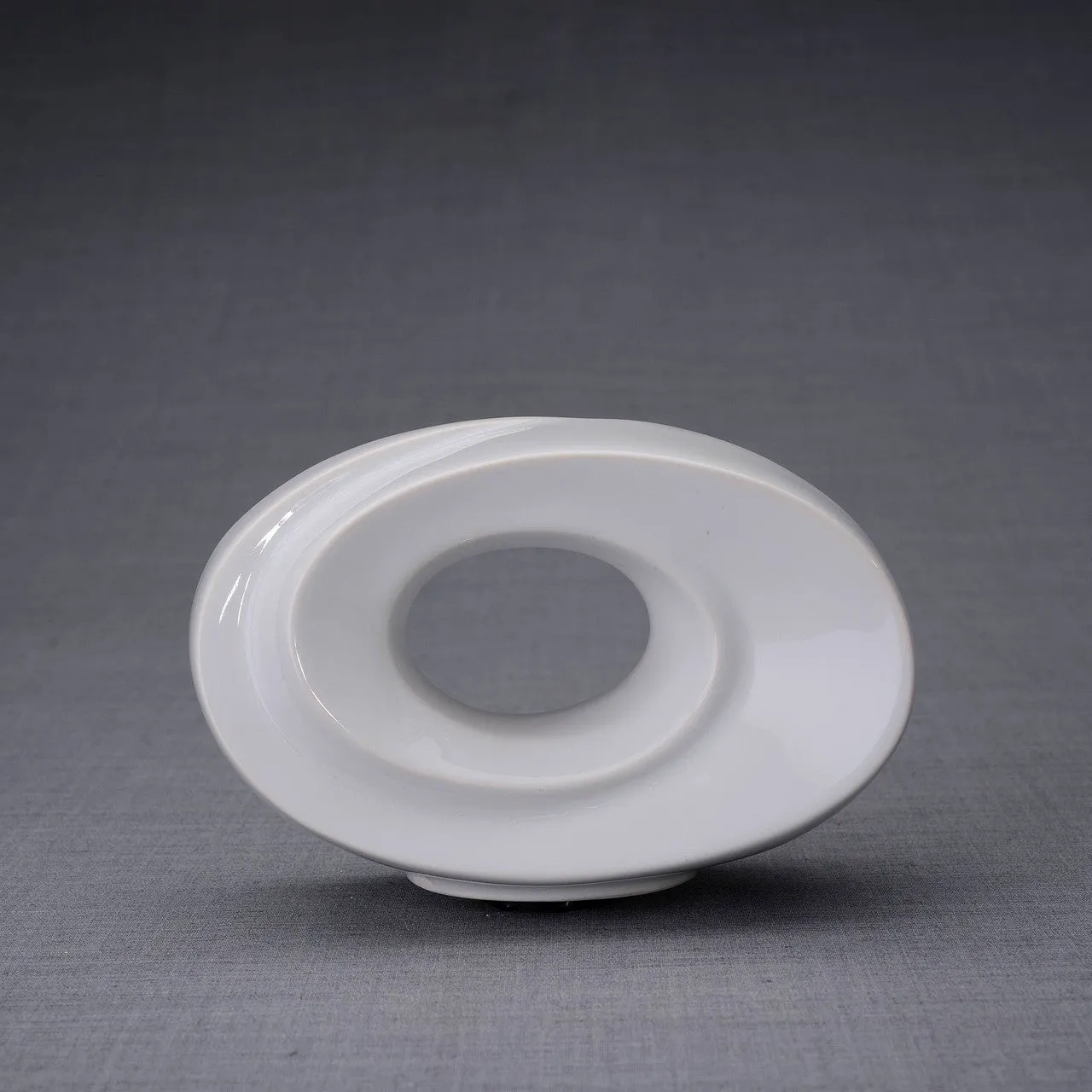 Passage Sculpture Art Memorial Candle Ceramic Cremation Urn in White