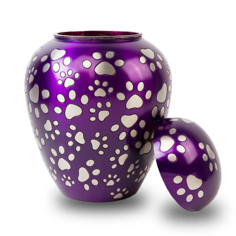 Paws of Love Pet Urn in Purple