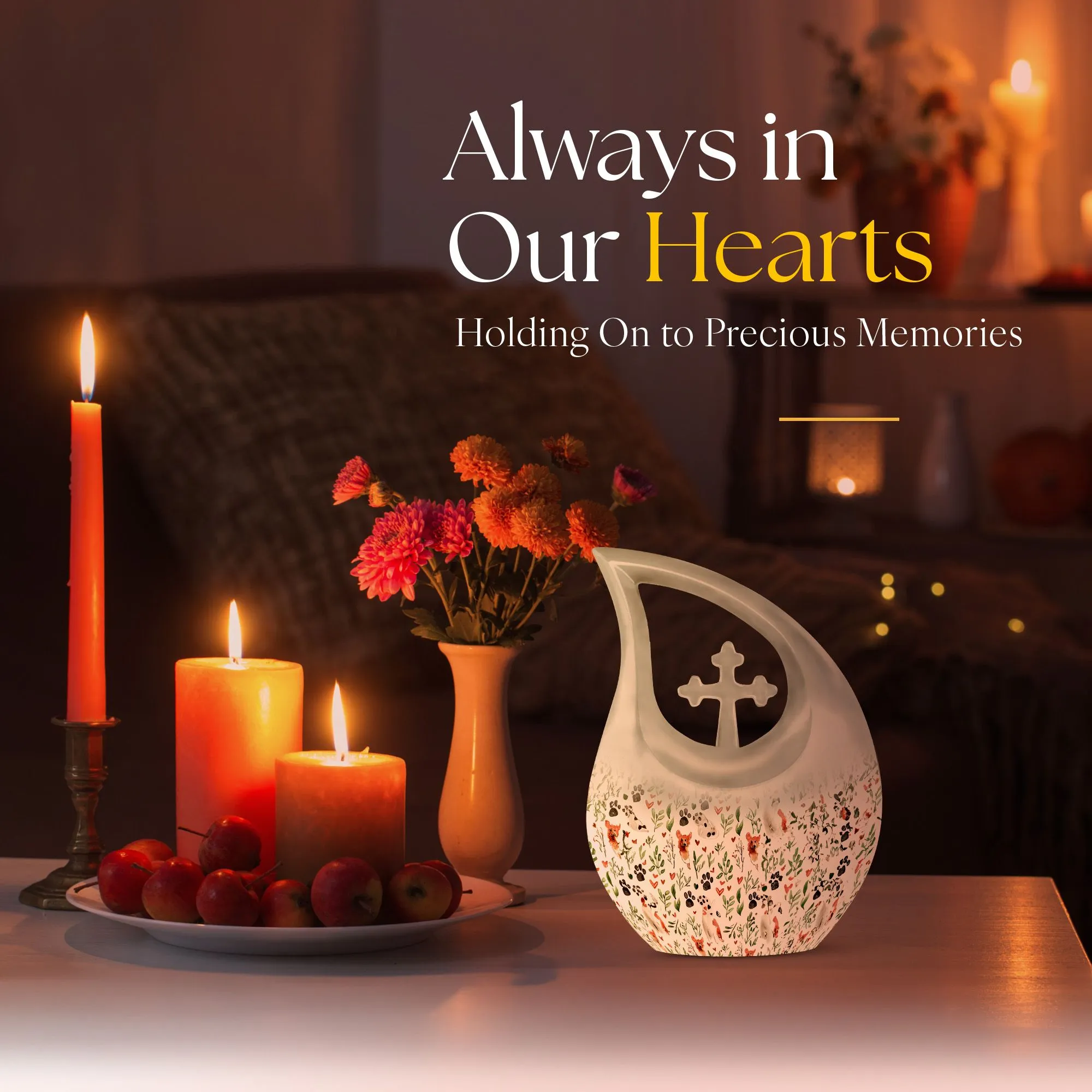 Paws Urn:  Memorial Cremation Urn For Ashes