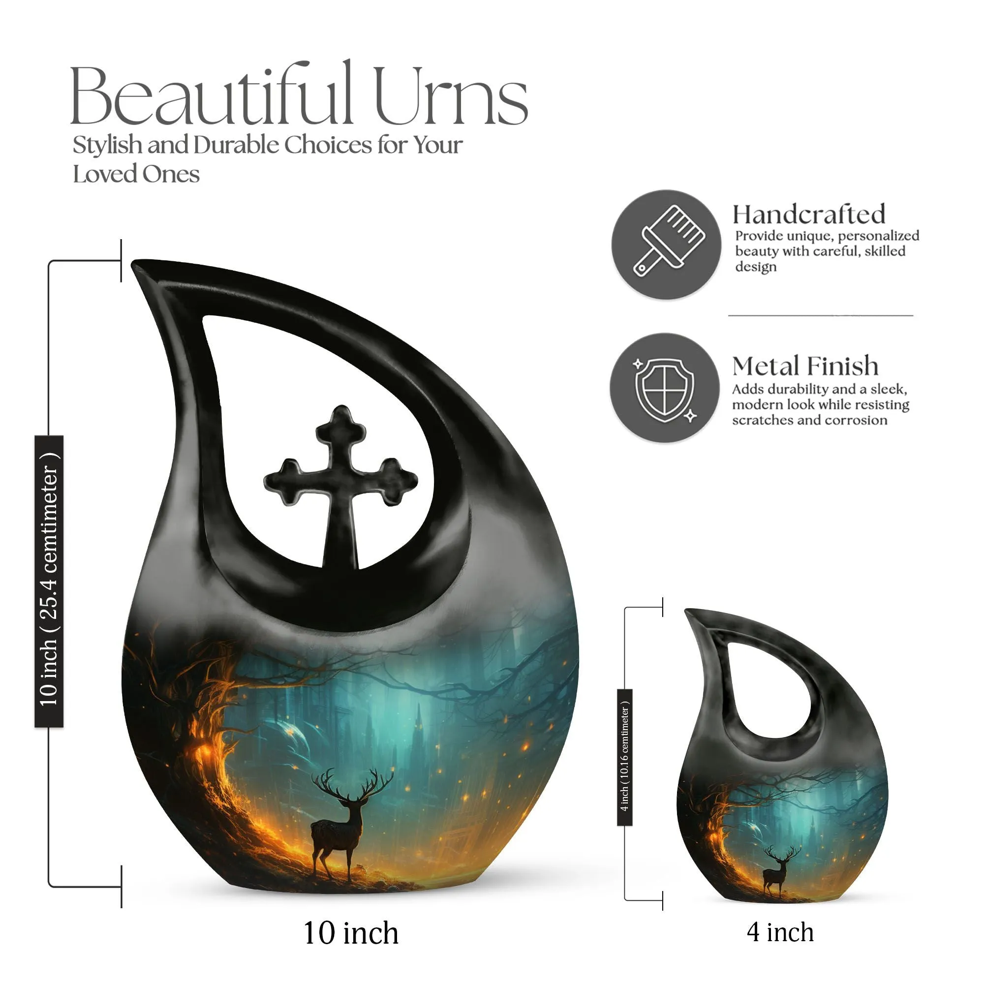 Peaceful Deer Urn - Symbol of Remembrance and Serenity