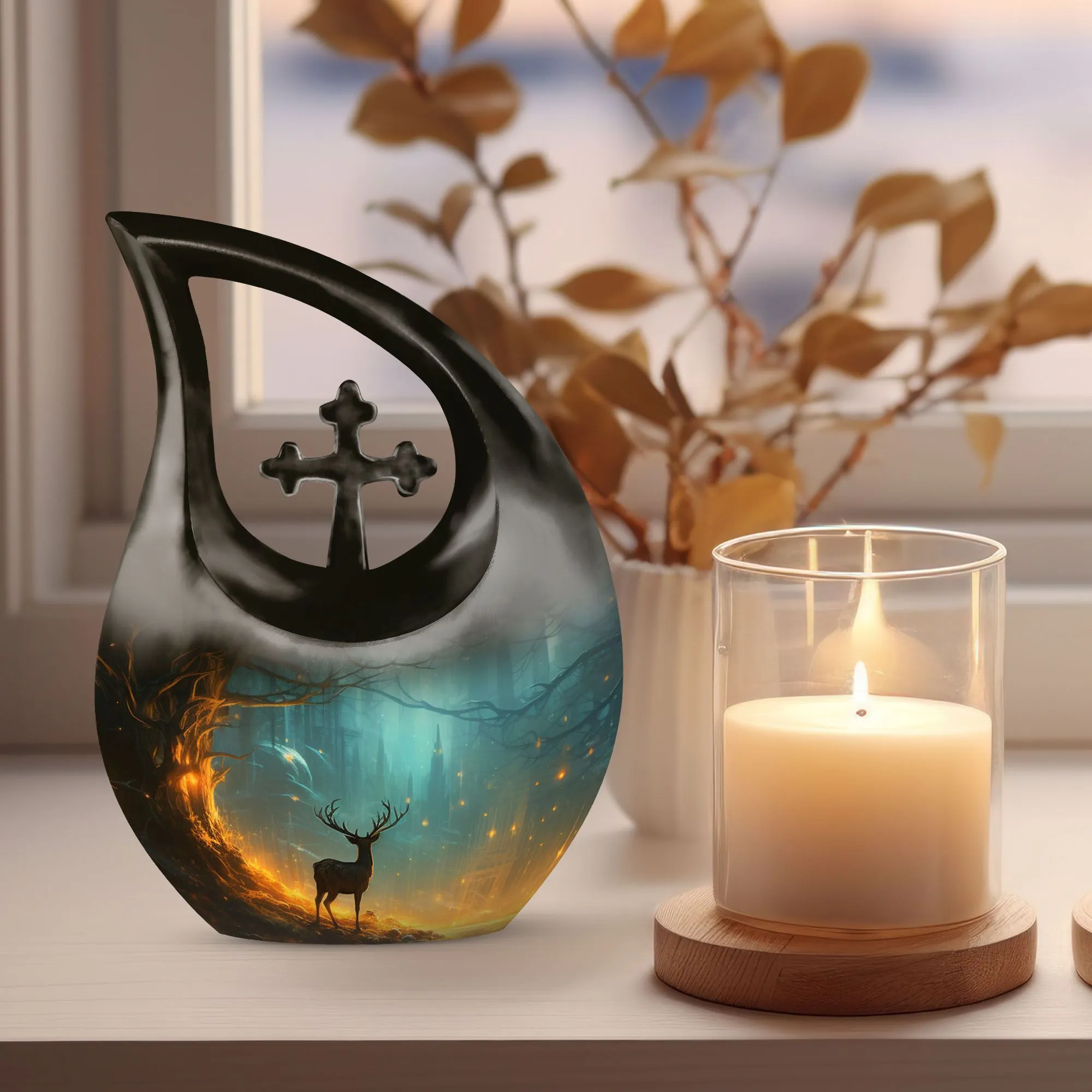 Peaceful Deer Urn - Symbol of Remembrance and Serenity