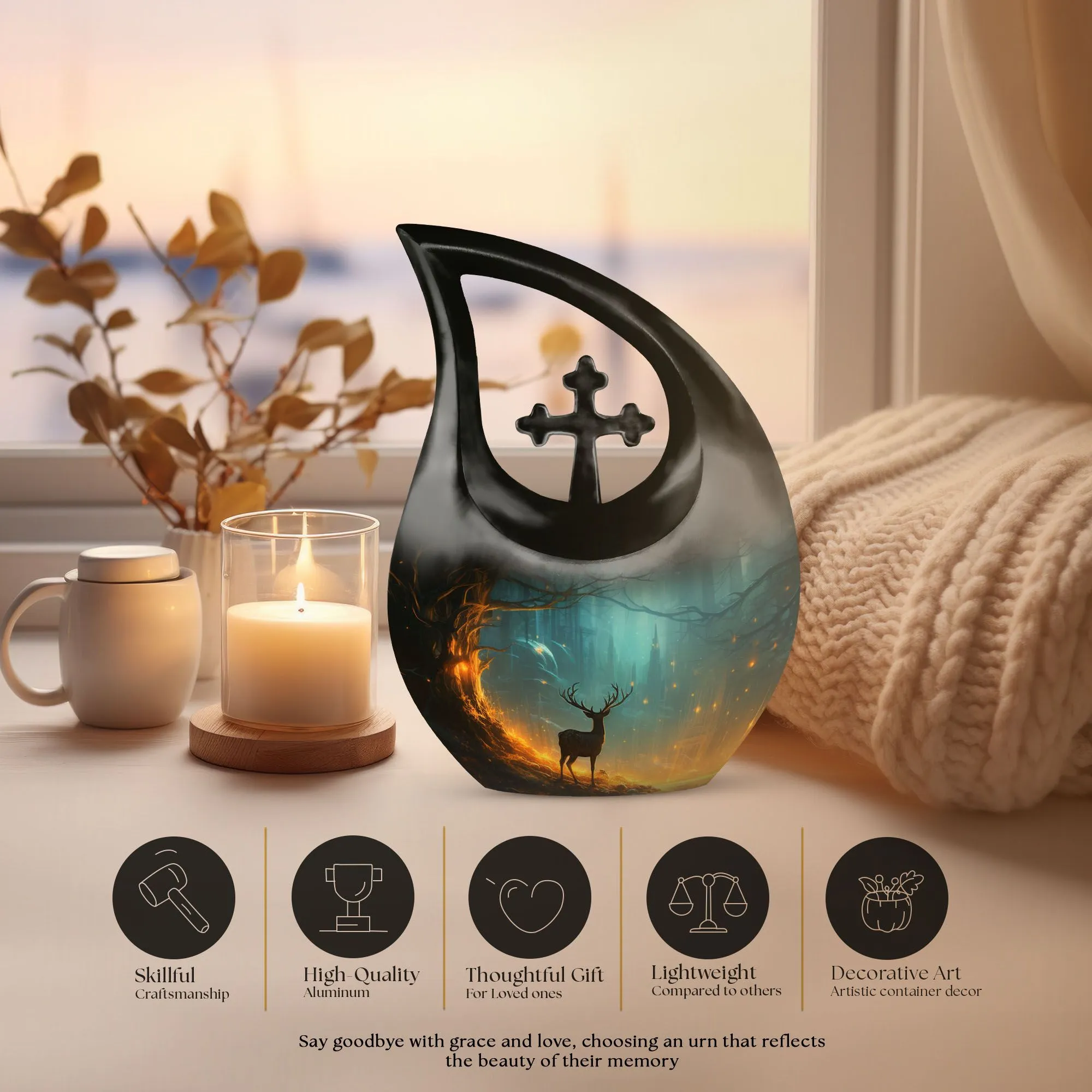 Peaceful Deer Urn - Symbol of Remembrance and Serenity