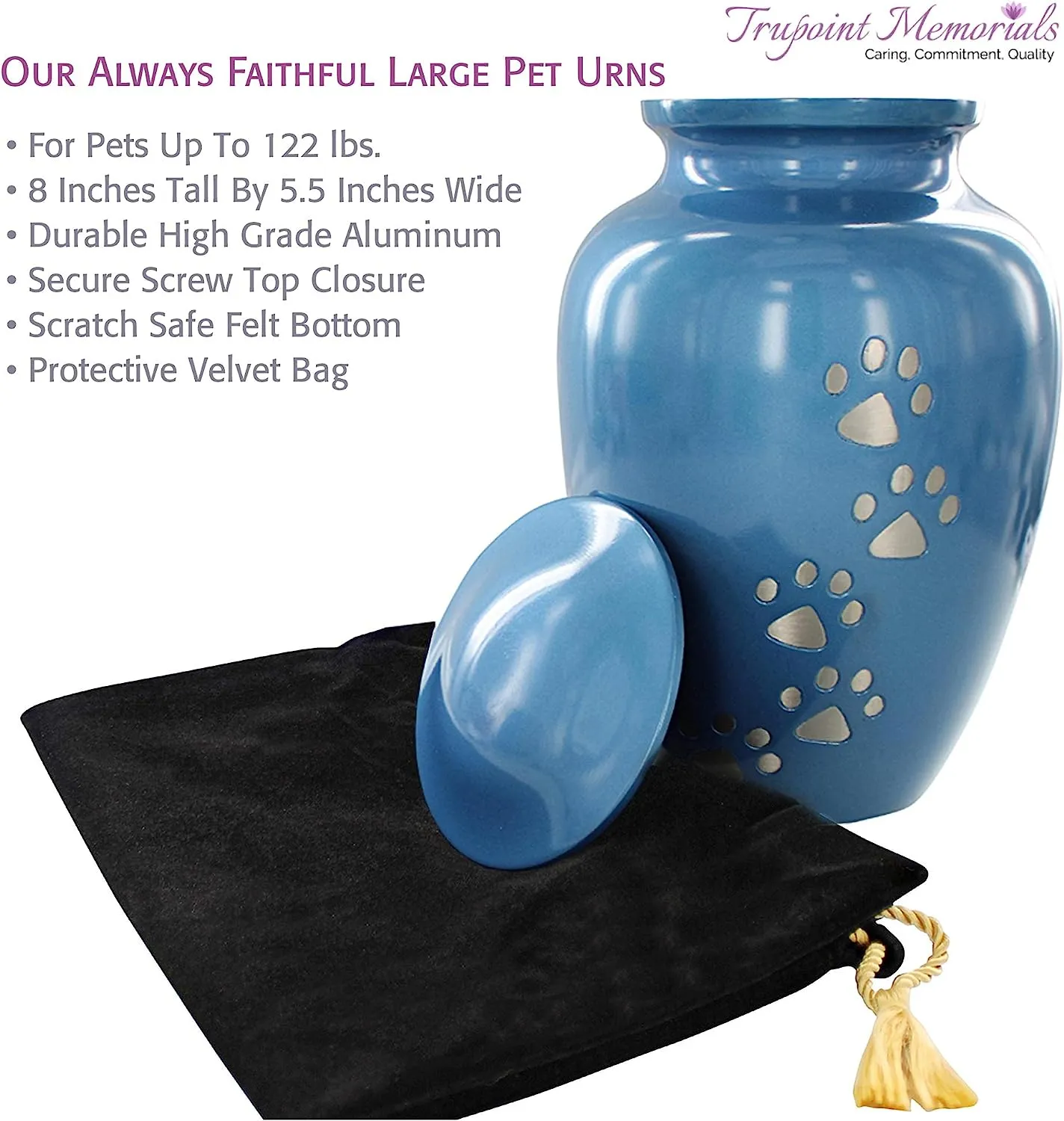 Pet Cremation Urn for Dogs & Cats Ashes, Blue