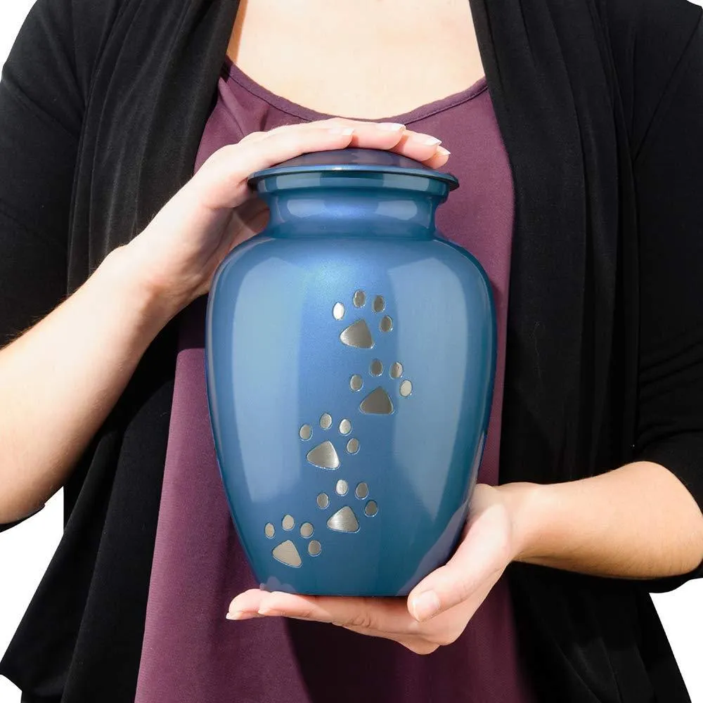 Pet Cremation Urn for Dogs & Cats Ashes, Blue