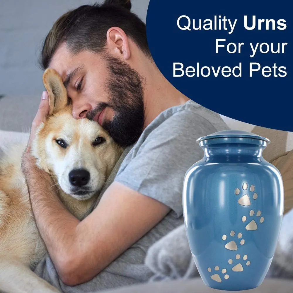 Pet Cremation Urn for Dogs & Cats Ashes, Blue