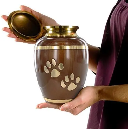 Pet Cremation Urn for Dogs & Cats Ashes, Brown