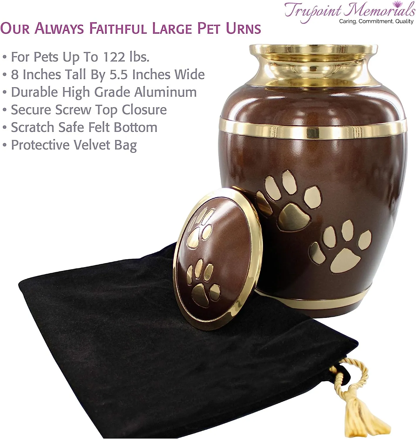 Pet Cremation Urn for Dogs & Cats Ashes, Brown