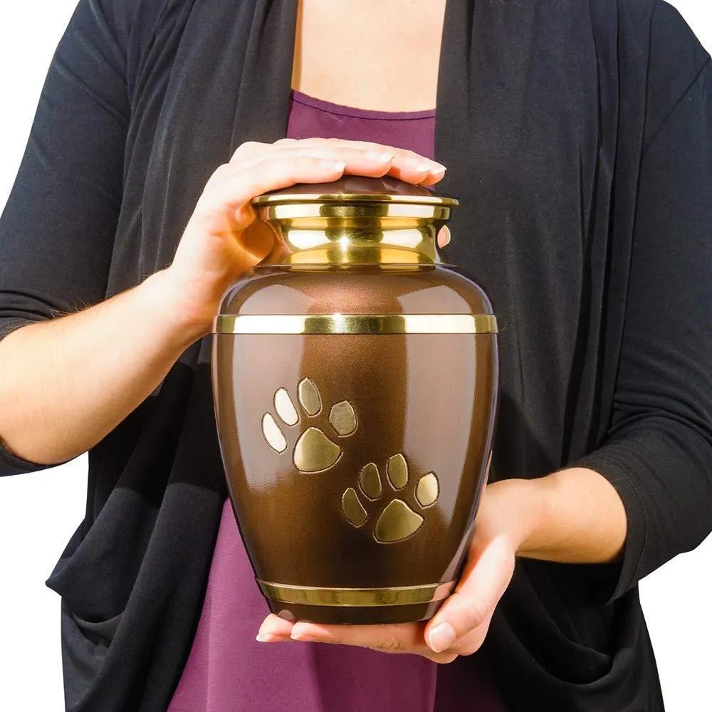 Pet Cremation Urn for Dogs & Cats Ashes, Brown