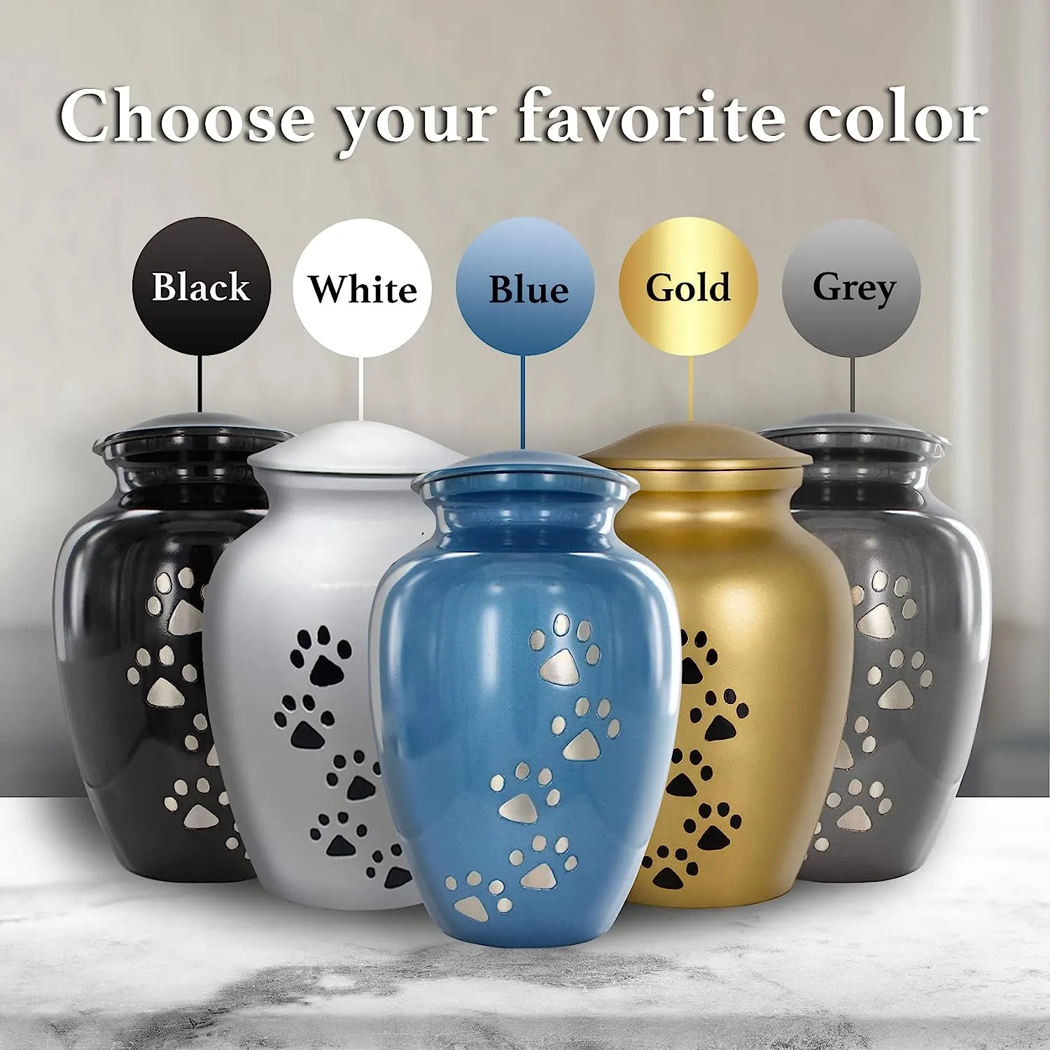 Pet Cremation Urn for Dogs & Cats Ashes, White