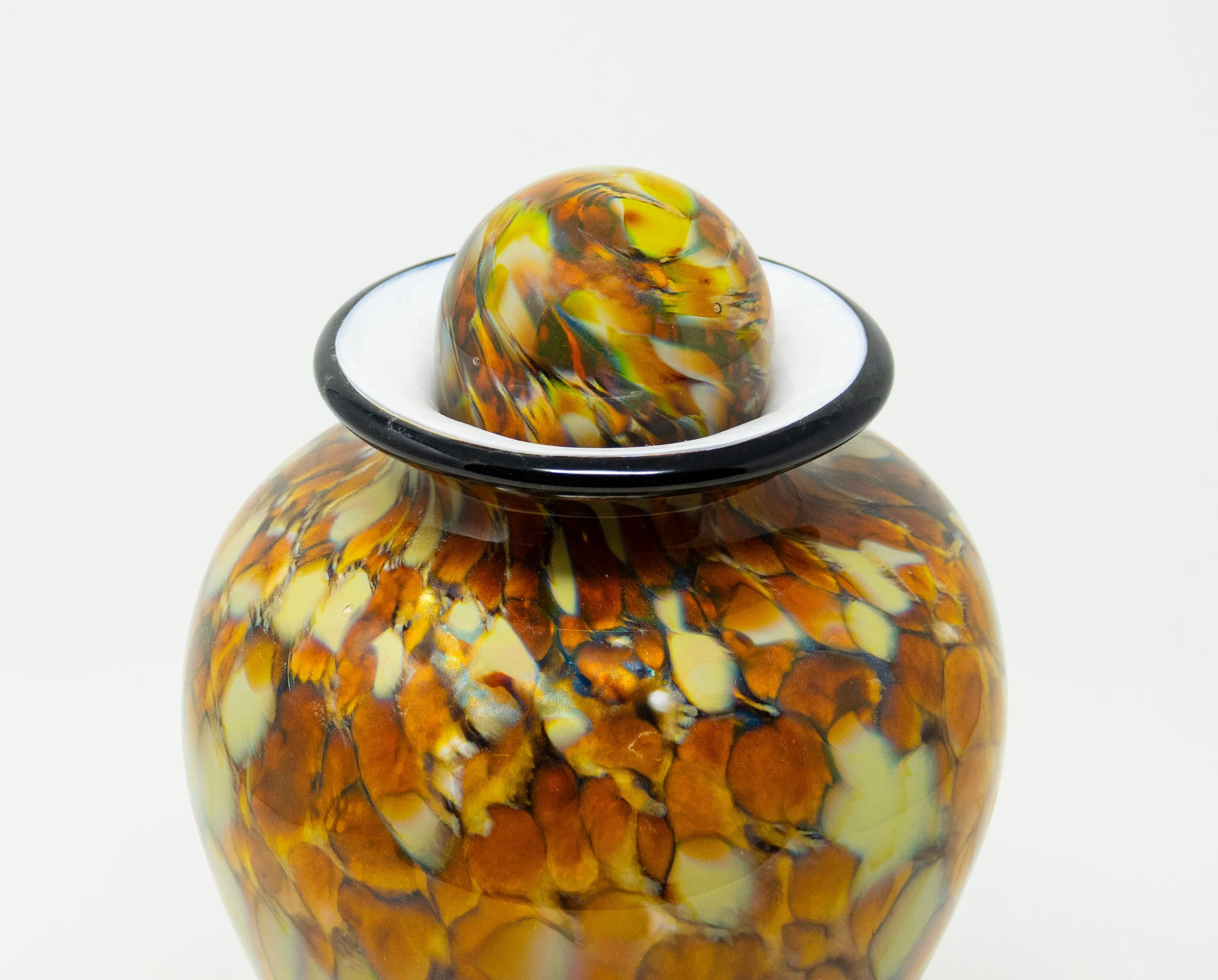 Pet Hand Blown Glass Cremation Urn in Atlantic Oro