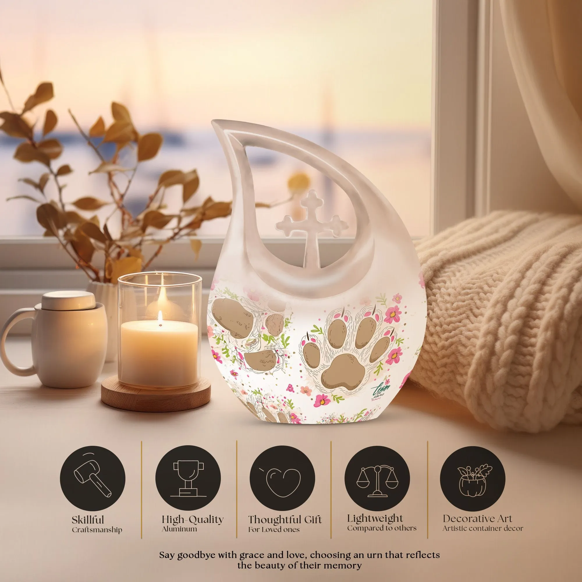 Pet Urn -  Container For Cremated Adult Human Ashes