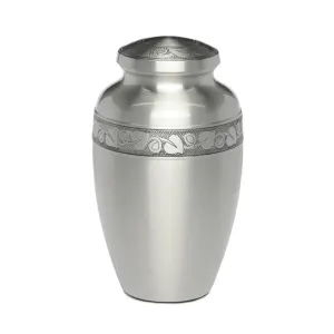 Pewter Urn with Jasmine Leaf Art
