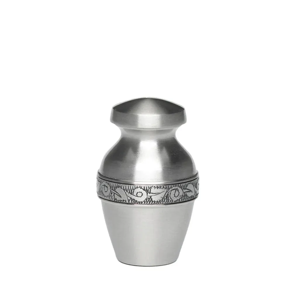 Pewter Urn with Jasmine Leaf Art