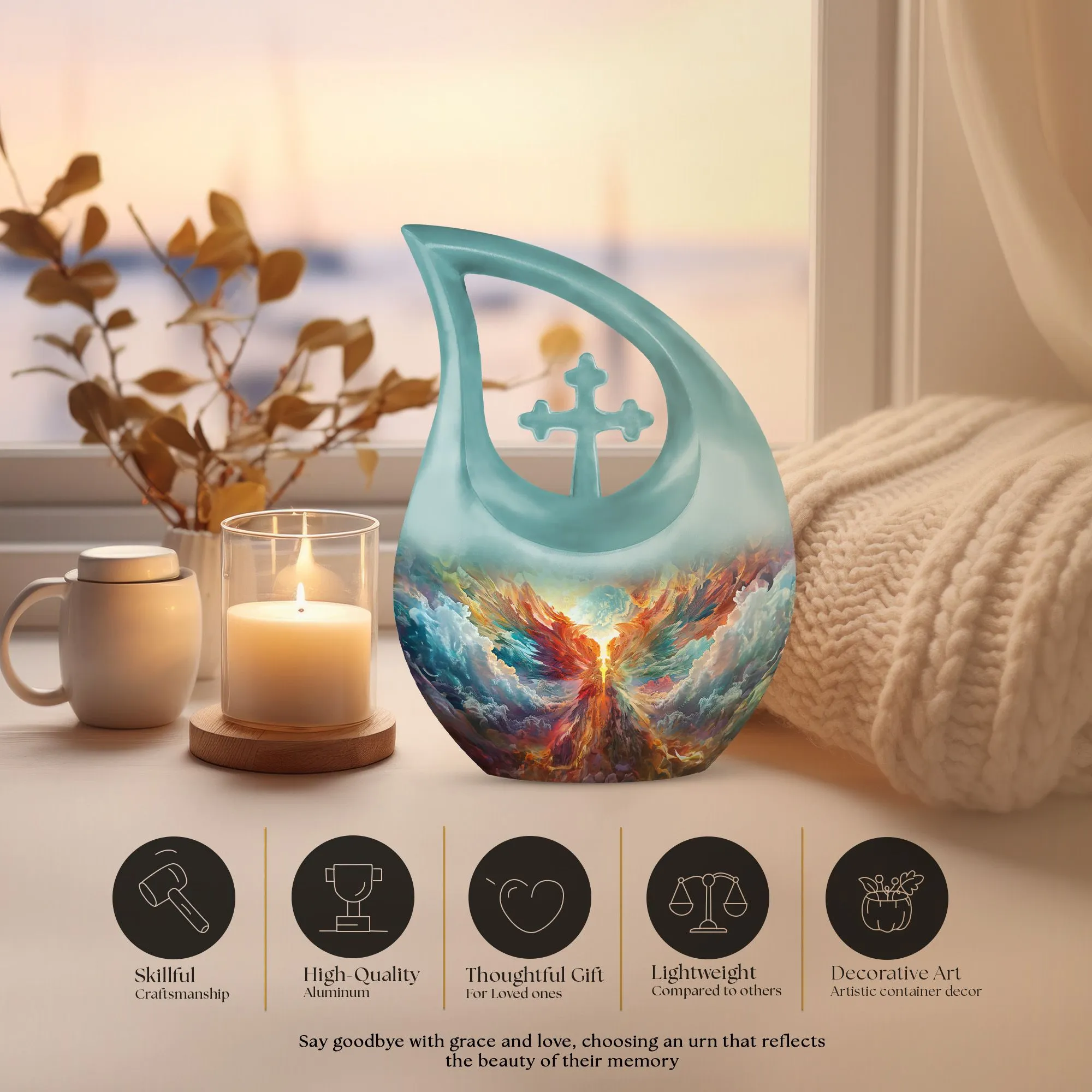 Phoenix Nebula Awakening Memorial Urn to Honor the Departed