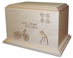Photo or Art Drawing Engraved Maple Urn