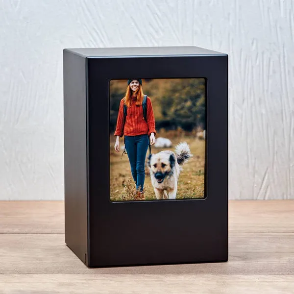 Photo Urn for Pet Ashes - Black