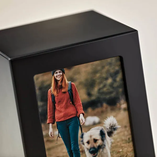 Photo Urn for Pet Ashes - Black