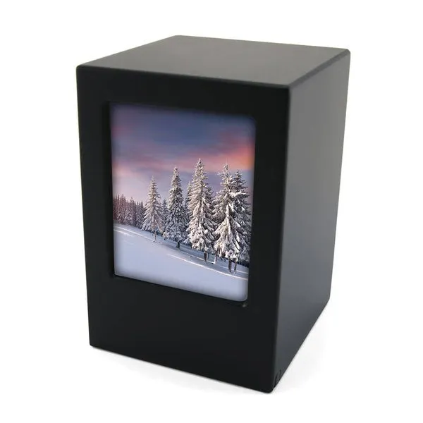 Photo Urn for Pet Ashes - Black