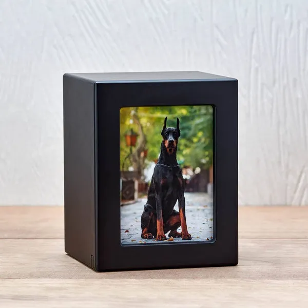 Photo Urn for Pet Ashes - Black