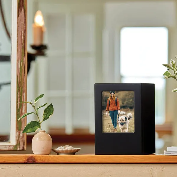 Photo Urn for Pet Ashes - Black