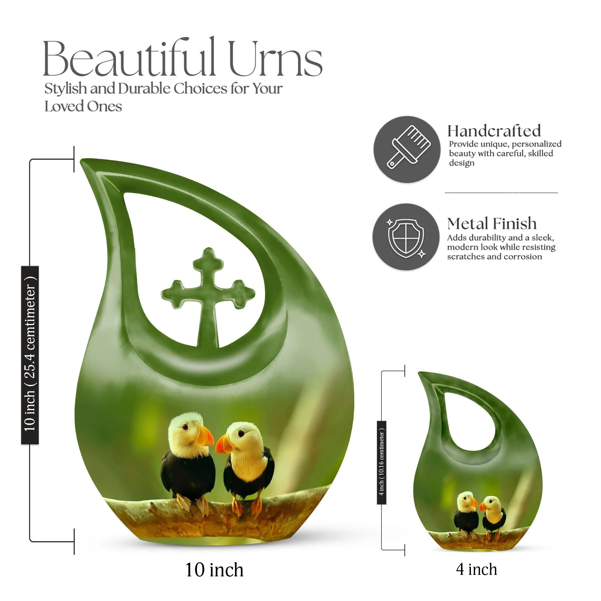 Puffin Bird -Keepsake Cremation Urn For Human Ashes