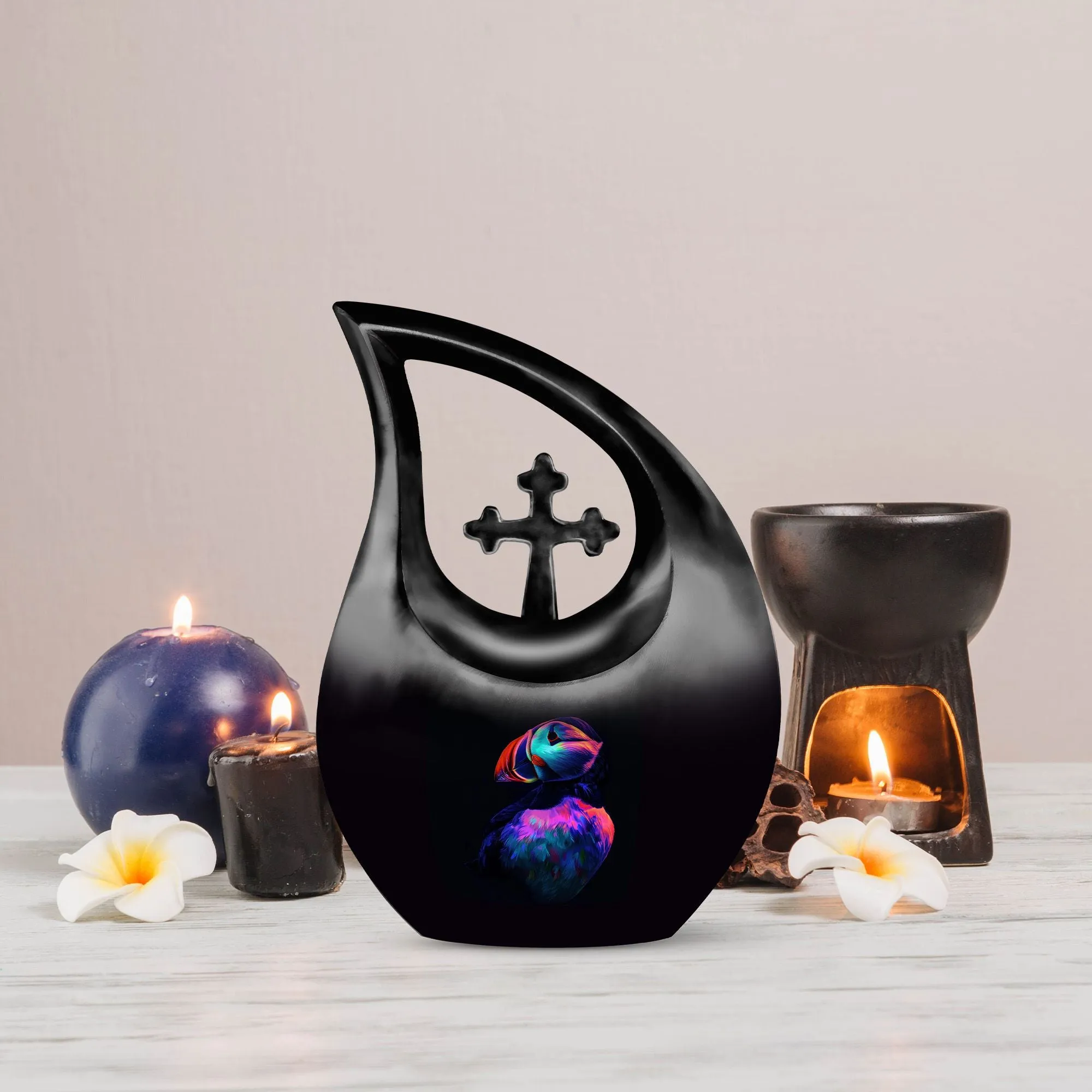 Puffin Bird Urn -  Container For Cremated Adult Human Ashes
