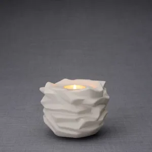 Radiance Tealight Candle Ceramic Keepsake Urn in Unlgazed Finish - 24 Cubic Inches