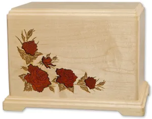 Rose Inlay Wood Companion Urn
