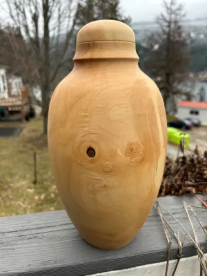 Salvaged Maple Wood Turned Urn 14