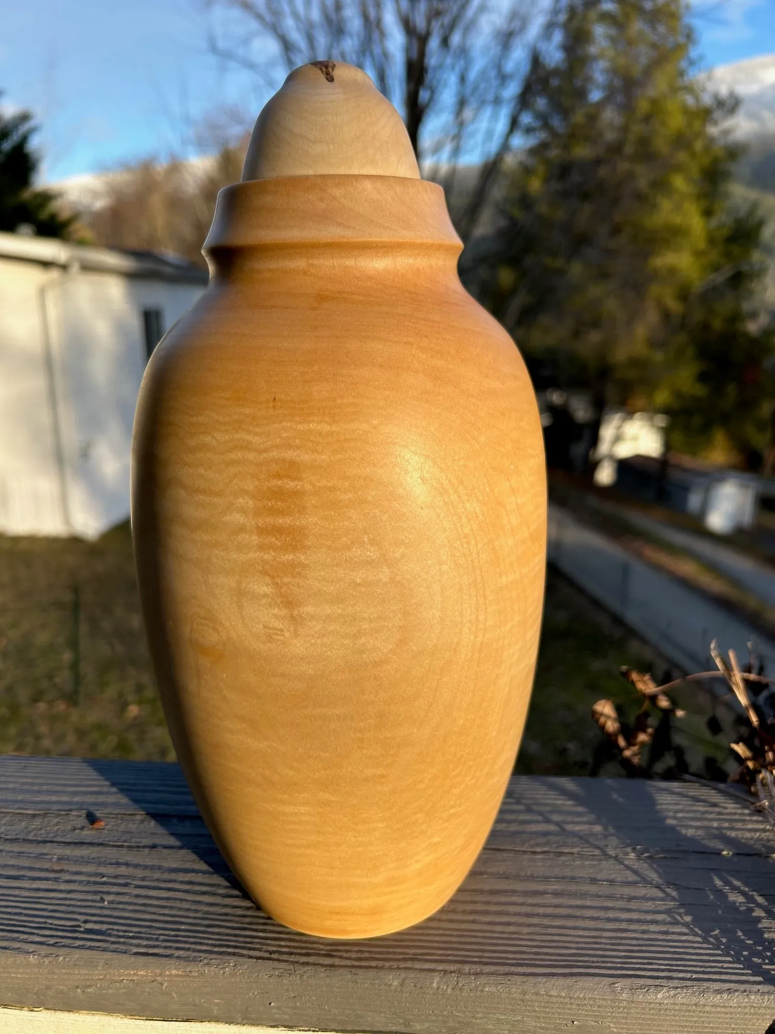 Salvaged Maple Wood Turned Urn 15