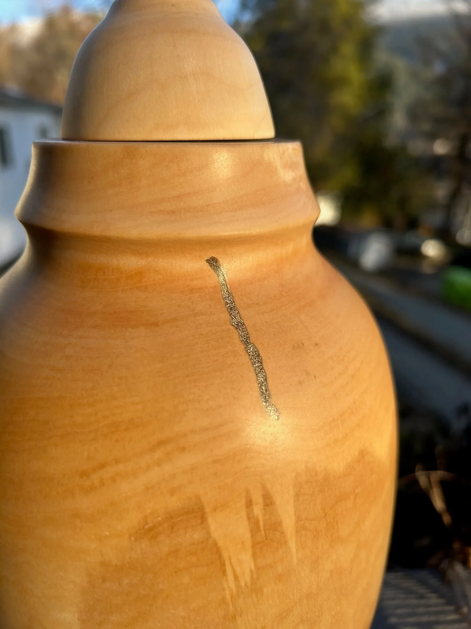 Salvaged Maple Wood Turned Urn 15