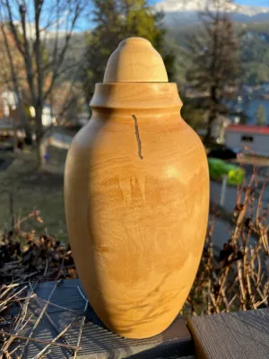 Salvaged Maple Wood Turned Urn 15