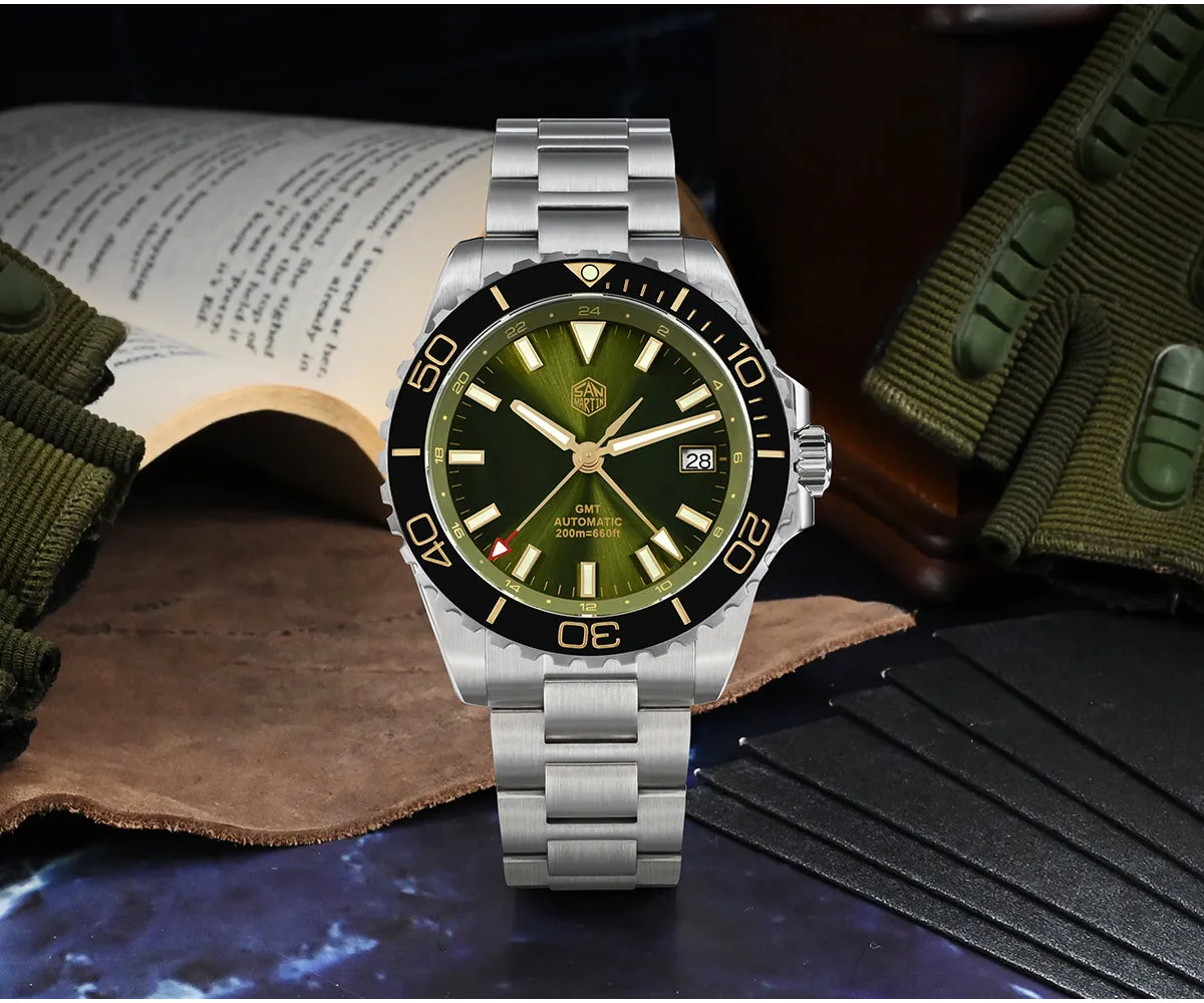 San Martin 39mm Diver GMT Watch SN0136