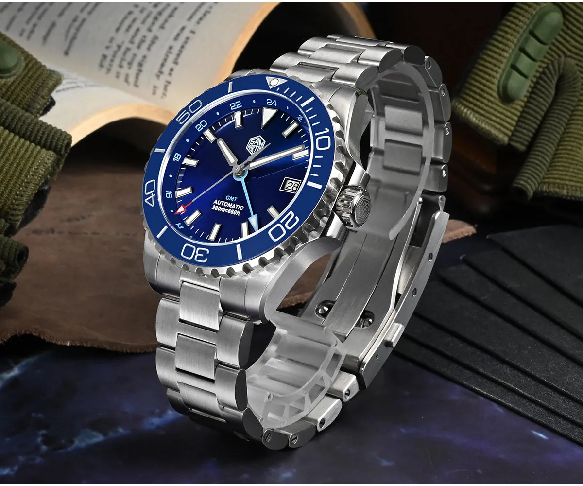 San Martin 39mm Diver GMT Watch SN0136