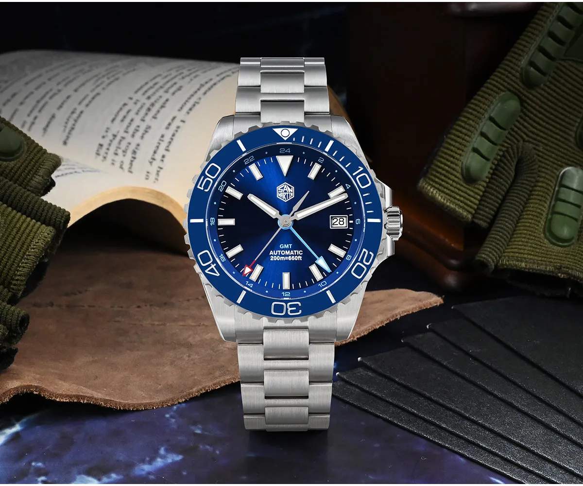 San Martin 39mm Diver GMT Watch SN0136