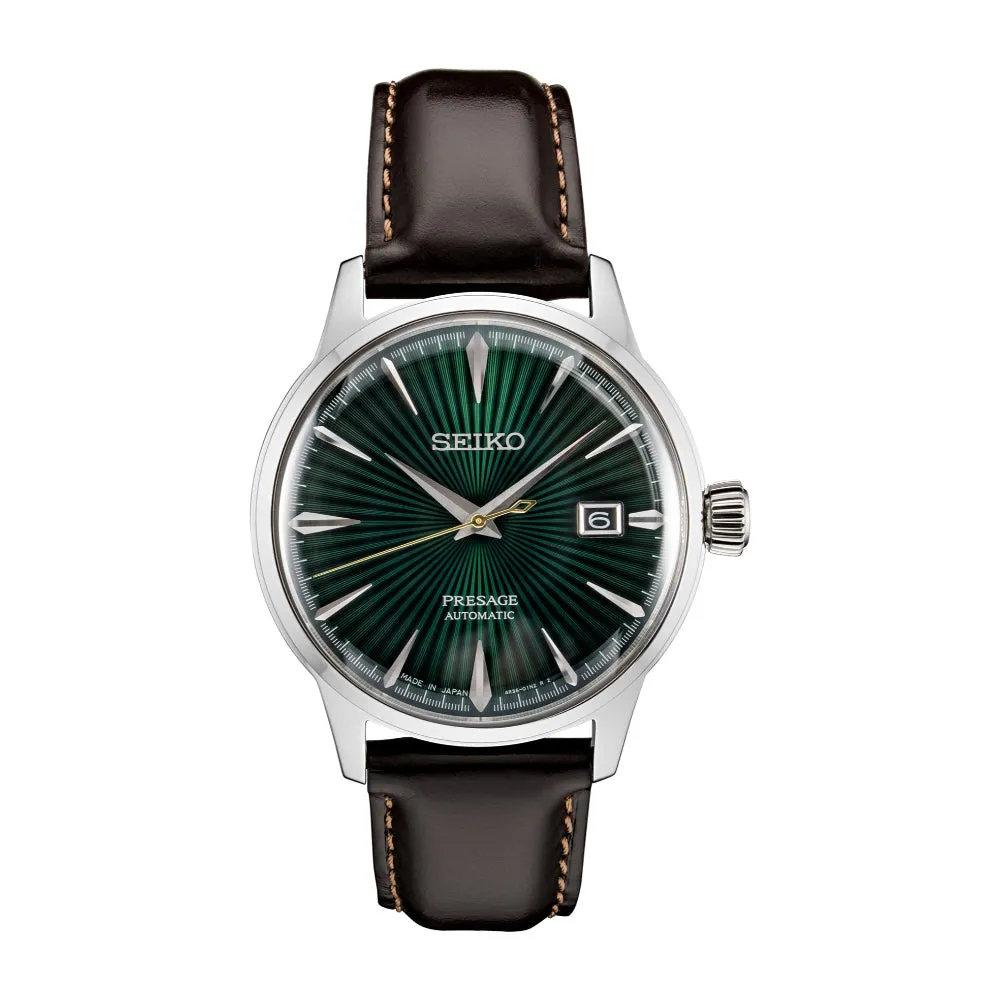 Seiko Presage Collection Green Pressed Pattern Automatic Watch, SRPD37