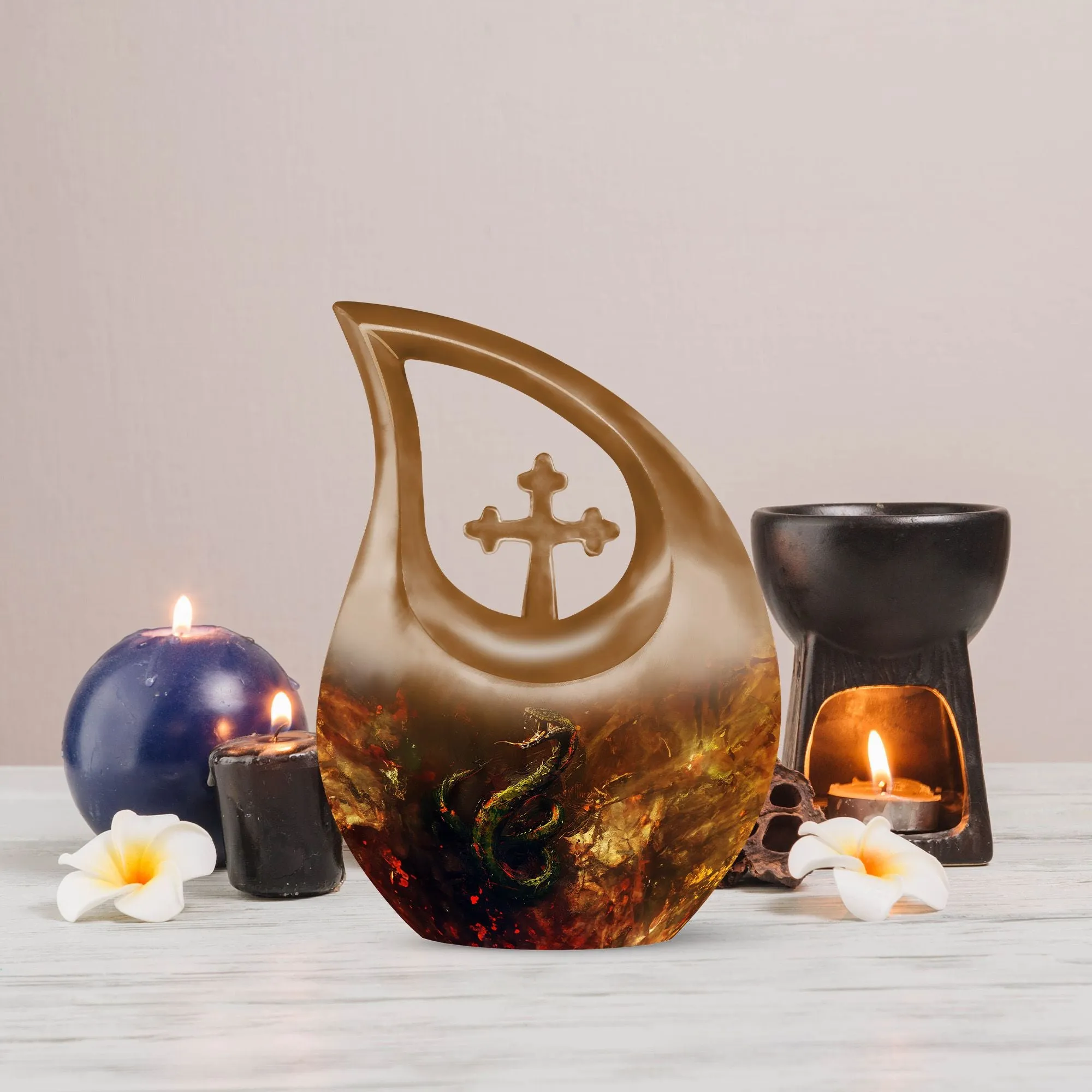Serpentine Elegance Memorial - Snake Urn for Ashes
