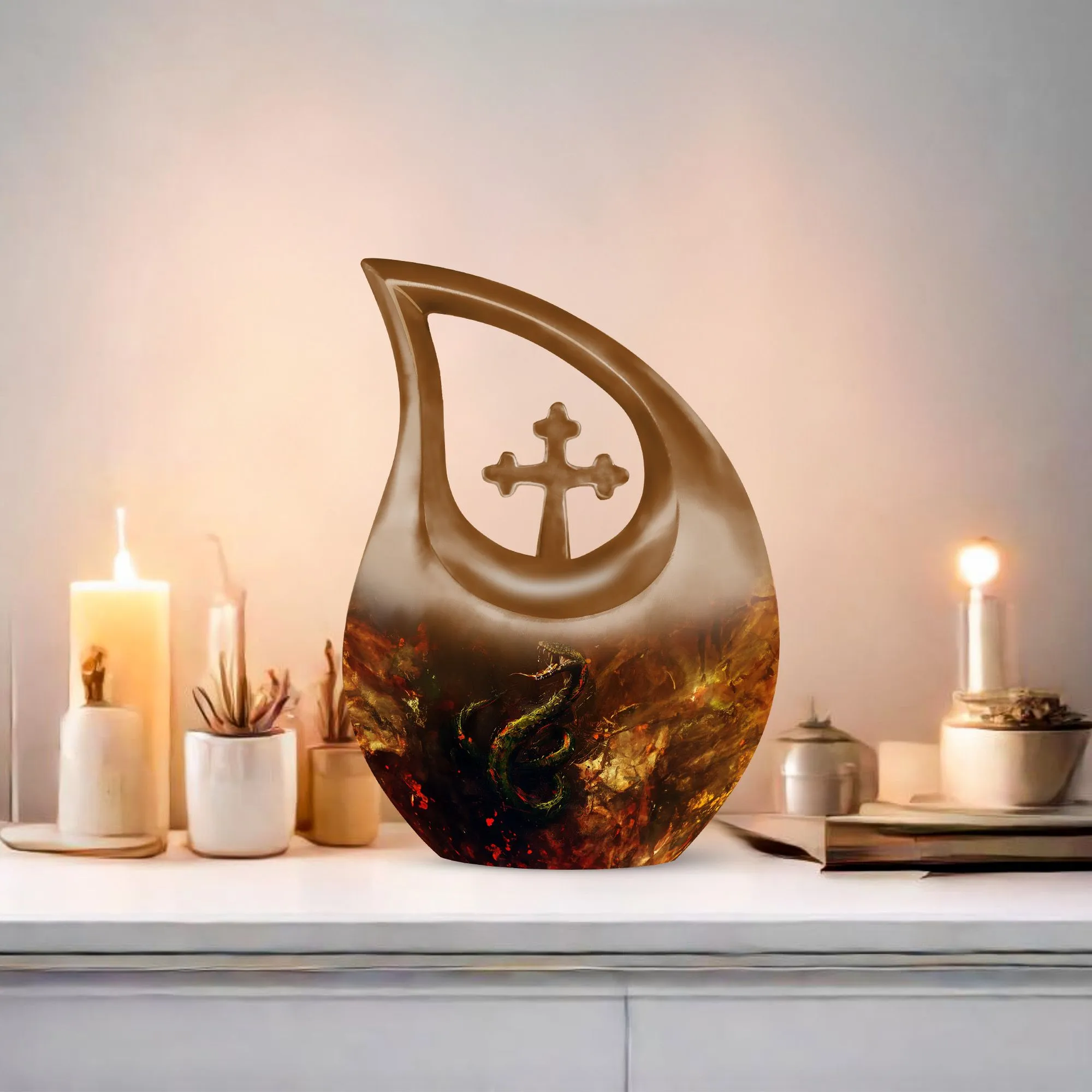 Serpentine Elegance Memorial - Snake Urn for Ashes
